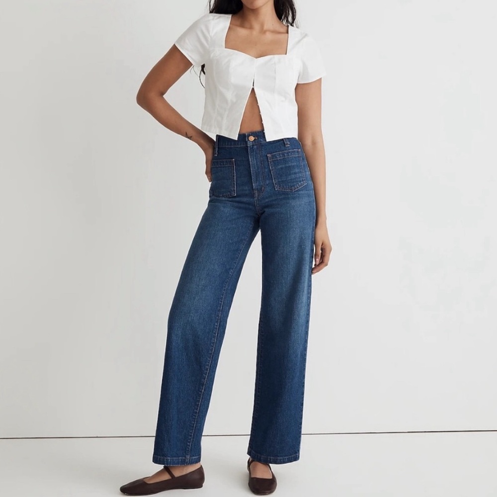 MADEWELL PERFECT VINTAGE WIDE LEG JEAN IN CARONIA WASH SIZE 29 TALL NWT